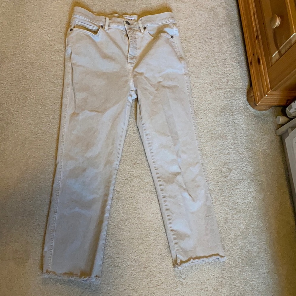 Loft cream straight leg jeans